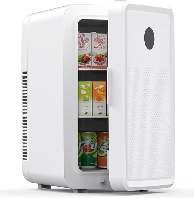 13L/22L Mini Fridge for Bedroom, Personal Small Refrigerator for Skin Care, Cosmetics, 110V/12V Portable Refrigerator Cooler & Warmer for Drinks, Food, Beauty, Makeup, Dorm, Car, Office