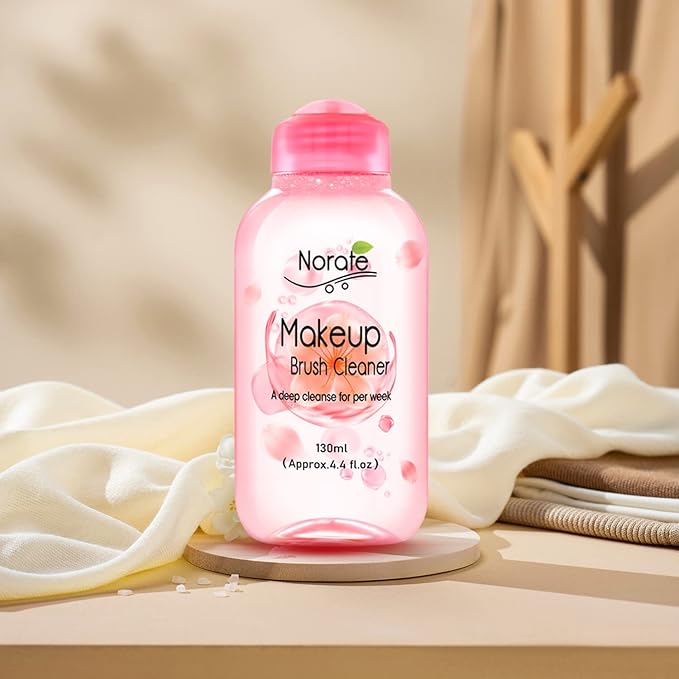 Norate Makeup Brush Cleaner, Make Up Brush Cleaner Solution + Makeup Brush Cleansing Pad, Brush Cleaner Mat for Brushes, Deep Clean Shampoo 4.4 Fl.Oz, Gentle Formula Cruelty Free, 2 Piece Set