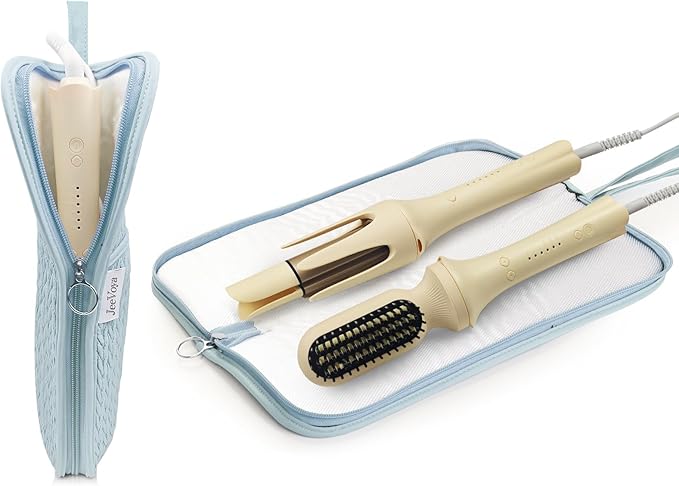 Hair Tools Organizer Bag Heat Resistant Mat Case Hot Tools Travel Bag Portable Flat Iron Pouch Case for Hair Straighteners, Curling Irons, Flat Irons and Hot Styling Tools (Blue)