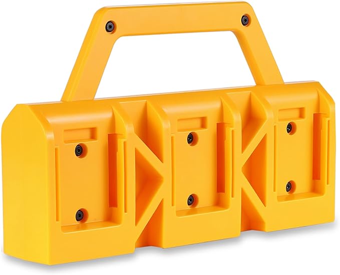2-IN-1 Battery Carrying Holder & Wall Mount Holder for De.Walt, 6-Slot Battery Storage Organizer Rack for De.walt 20V/60V Batteries, Portable Caddy Case with Handle for Jobsite, Garage, Workshop