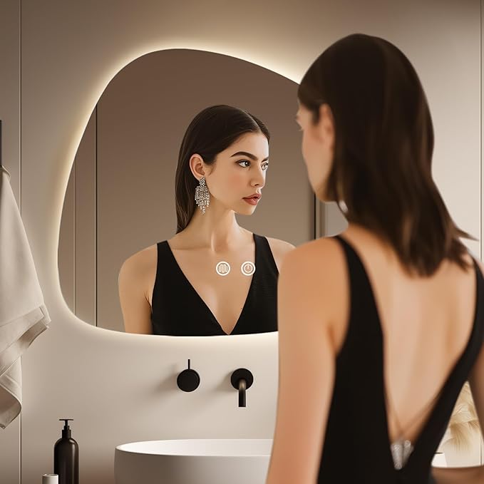 WallBeyond LED Bathroom Mirror with Lights, 20 x 25 Inch Led Bathroom Vanity Mirror for Wall, Anti Fog Mirror for Bathroom, 3 Colors and Dimmable Light