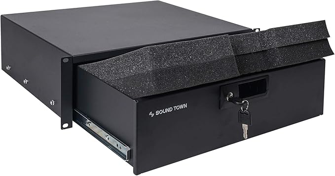 Sound Town 19-inch 3U Locking Rack Drawer, with Protection Foam (STRD-3D)