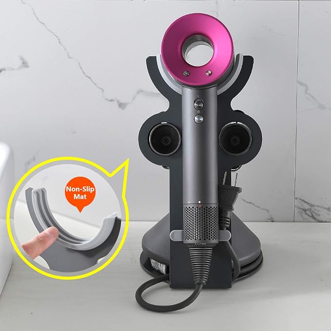 I'smartmoon Hair Dryer Stand Holder for Dyson Supersonic(Not Applicable to Supersonic Nural),Aluminum Alloy Bracket Power Plug Holder, Bathroom Organizer for Dyson Supersonic hairdryer(Gray)