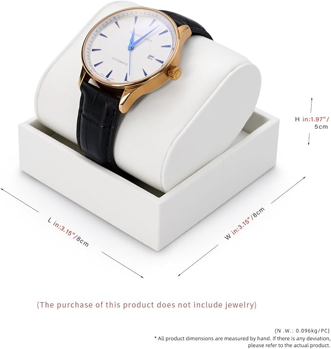 Watch Stand PU Leather Display Holder Organizer White Jewelry Showcase