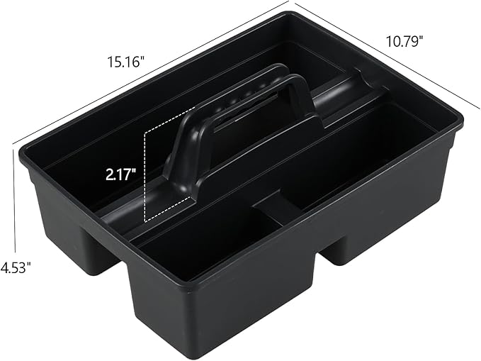 Asking 6 Pack Plastic Cleaning Caddy Organizer with Handle, Plastic Carry Caddy for Cleaning Supplies, Gray