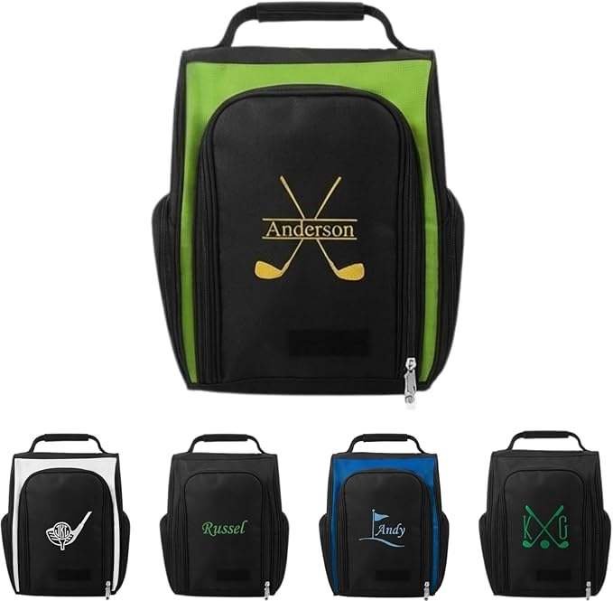 Personalized Golf Shoe Bag for Men and Women – Custom Monogram, 4 Color Options, Golf Accessory Bag and Gift for Golf Lovers and Valentines
