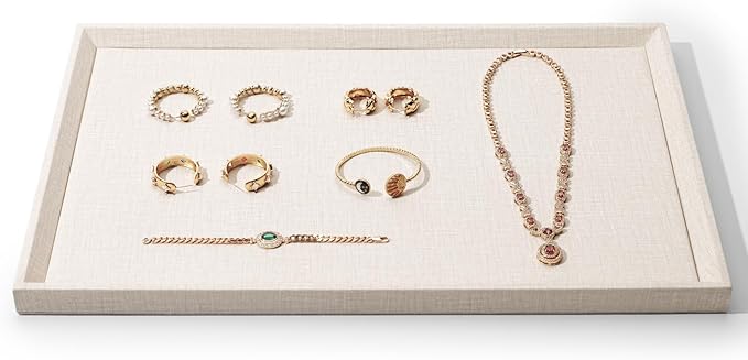 Jewelry Display Tray Leather Stackable Jewelry Drawer Organizer Showcase Tray for Jewellry