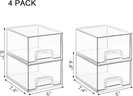 Laundry Pods Container and Dryer Sheet Holder Set, Laundry Room Organization and Storage, Dishwasher Pods Holder, Clear Dryer Sheet Dispenser and Laundry Pods Box Set, 4 PACK