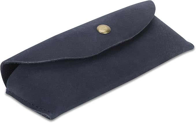 Leather Sunglasses Case Genuine Leather Eyeglass Case Soft Glasses Pouch Reading Glasses Case for Men & Women