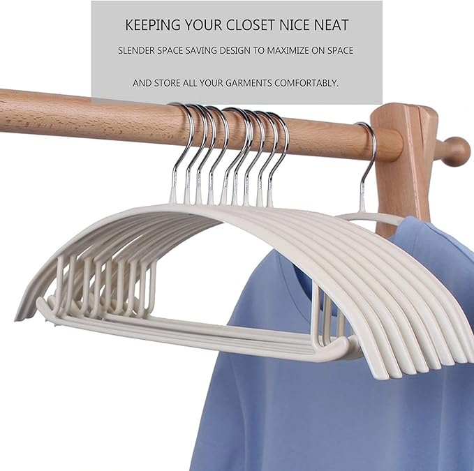 Contour Metal No Bumps Hanger - Suit, Coat & Sweater Hanger (Pack of 30, White)