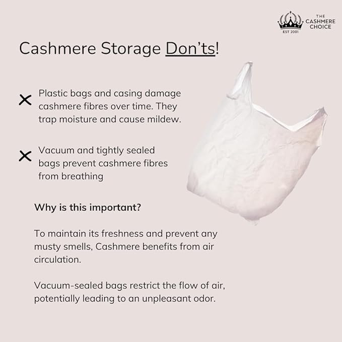 The Cashmere Choice 5 Pack Cashmere Wool Sweater Storage Bags Moth Proof – 100% Cotton Breathable Clothes Protection Pouch – XL