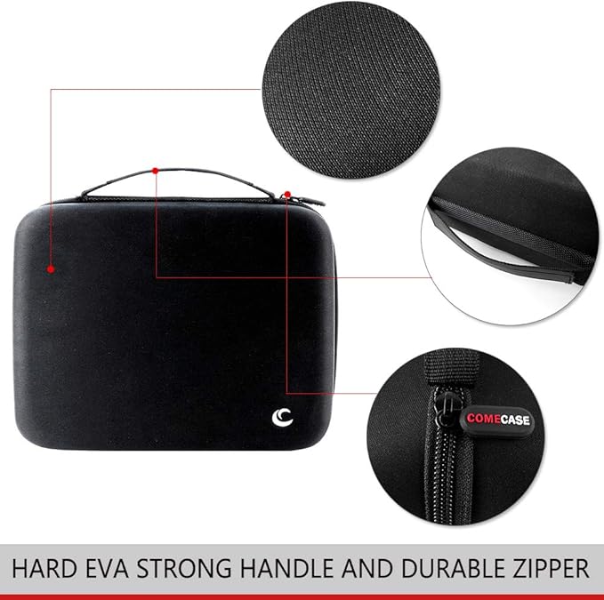 Comecase Hard Battery Organizer Storage Box Carrying Case Bag - Holds 80 Batteries AA AAA C D - - with Battery Tester BT-168 (Bag Only)