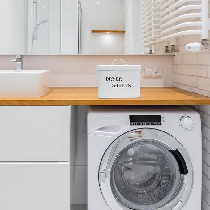 Dryer Sheet Holder Dispenser Container, Laundry Room Organization and Storage,Rustic Farmhouse Dryer Sheet Dispenser for Laundry Room Decor,Fabric Softener Containers