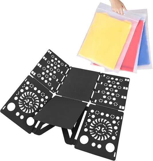 BoxLegend Shirt Folder Board V3 with Shirt Bags Zipper 11x14 inch Pack of 100 Shirt Packaging Frosted Shipping Bags with Handle