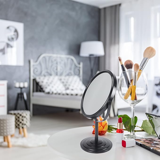Schliersee 3X Magnifying Vanity Makeup Mirror Double Sided 7 Inch 1X/3X Magnification Tabletop Mirror, Black