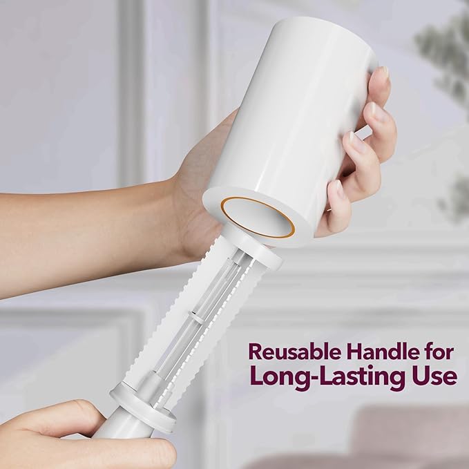 MEIQIHOME Lint Rollers for Pet Hair Extra Sticky, 660 Sheets Value Set Lint Roller with 3 Upgraded Handles, 6 Rollers Portable Pet Lint Remover for Clothes, Furniture, Carpet, Dog & Cat Hair Removal