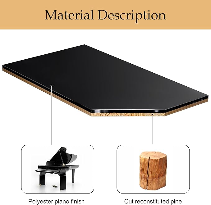 ProCase Lacquered Finish Wooden Men's Jewelry Box, 6 Slots Watch and Sunglasses Box Organizer for Men, 2-Tier Watch Holder Display Cases with Glass Top and Storage Drawer -Black