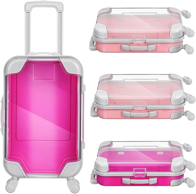 Unomor Portable Eyelash Storage Box Mini Suitcase Makeup Case Travel Cosmetic Organizer Compact Carrying Case for False Eyelashes and Small Accessories