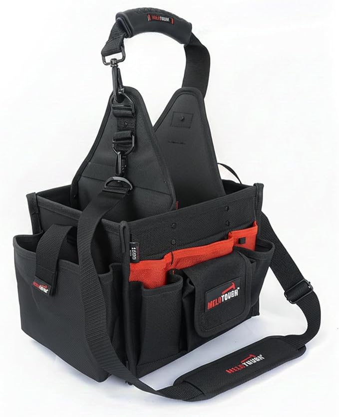 MELOTOUGH Electrical and Maintenance Tool Carrier 24-Pocket Large Electrician Tool Pouch Bag Open Top Tools Tote Bag with ‌Waterproof Base & Dual Carry Handle‌ for Gardeners/Technician