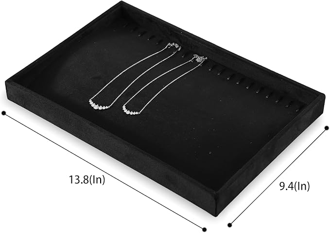 Necklace Holder Organizer, Velvet Jewelry Trays,Premium Necklace Case,Luxury Jewelry Displays,Black Bracelet Organizer