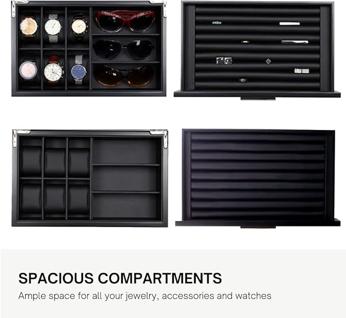 Luxury Watch, Sunglasses and Jeweler Display Case and Organizer (Emerald Love)