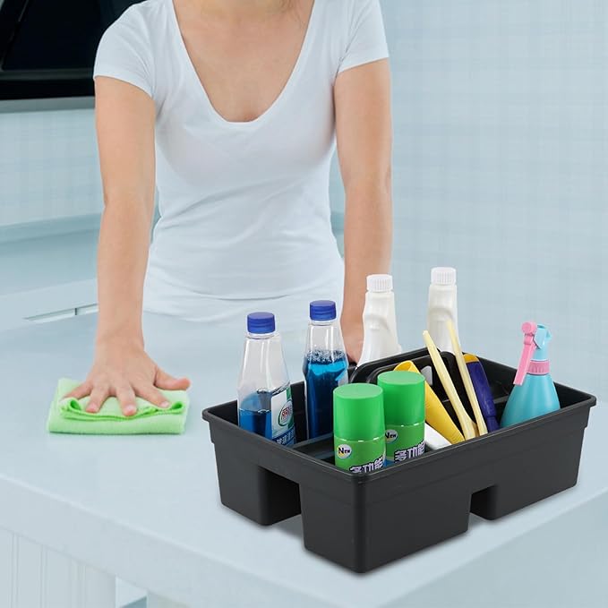 6 Packs Plastic Cleaning Tool Caddy with Handle, Cleaning Supply Carry Caddy for Cleaning Products
