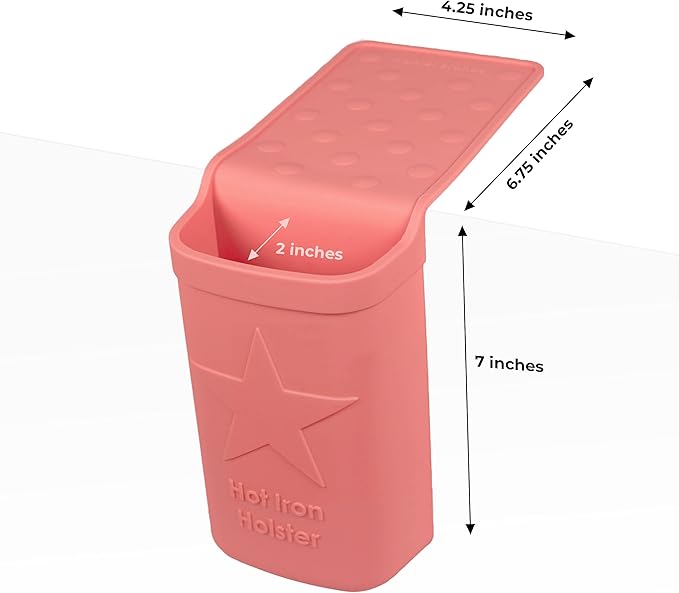 Hot Iron Holster | Adhesive-Free Silicone Storage Pocket for Organization and Travel | Heat Resistant to 500°F | Ideal for Curling Irons, Hair Straighteners, and other Hot Tools