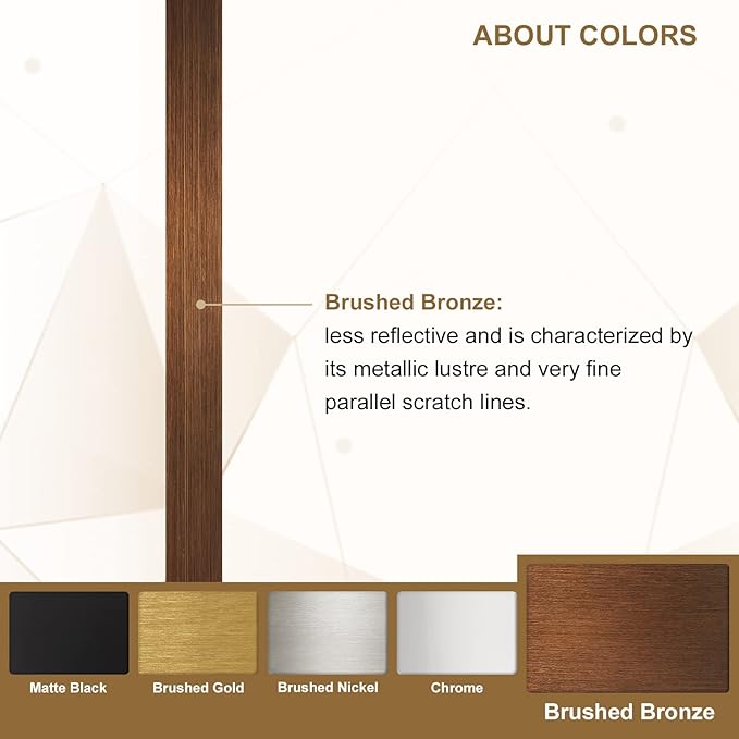 Andy Star Bronze Bathroom Mirror, 24x36 Brushed Bronze Oval Mirror, Oval Wall Mirror, Oval Vanity Mirror Metal Frame Deep 1’’ Hang Vertical or Horizontal