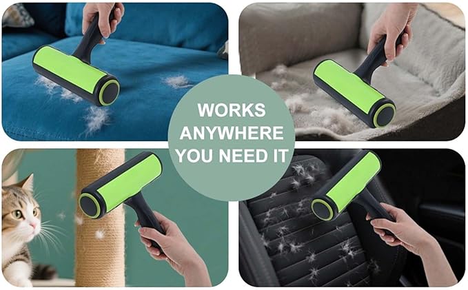 Pet Hair Remover Roller – Reusable Manual Lint Roller for Dog & Cat Hair Eco-Friendly, Ergonomic Design Ideal for Furniture, Clothing & Car Interiors Fur-Free.