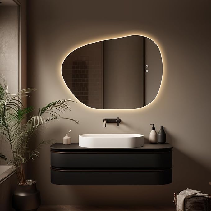 WallBeyond LED Bathroom Mirror with Lights, 22 x 30 Inch Led Bathroom Vanity Mirror for Wall, Anti Fog Mirror for Bathroom, 3 Colors and Dimmable Light, Horizontal/Vertical