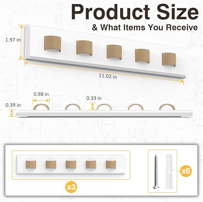 3 Pack Sunglass Organizer, Wall Mounted Sunglasses Organizer, Wooden Glasses Holder Sunglass Holder, Sunglasses Rack for Hanging Your Multiple Eyeglasses, for Wall, Home Decor(White)