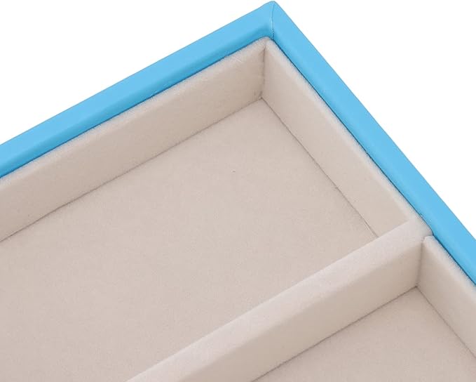 Velvet Glasses Box Tray, Stackable Glasses Display Tray Jewelry Organizer Trays for Watch Holder Organizer (Blue)