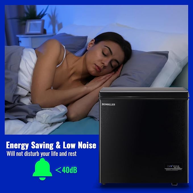 Chest Freezer with Electronic Panel, Accurate Temperature Display to 1 ℉ 5.0 Cu.ft Deep Freezing Machine with 2 Removable Baskets Suitable for Home Kitchen Apartment