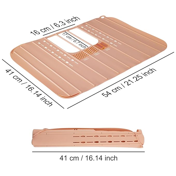 Sink Foldable Cover for Counter Space - Makeup Brush Cleaning Mat - Bathroom Makeup Tools Organizer Space Saver Bathroom Sink Silicone Cover