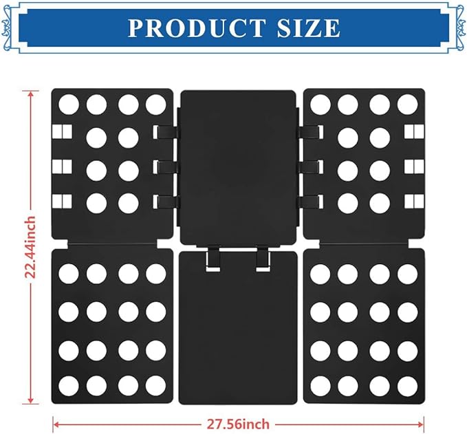 T shirt Clothes Folder Shirt Folding Board Laundry Organizer Easy and Fast for Kid and Adult(BLack&Red)