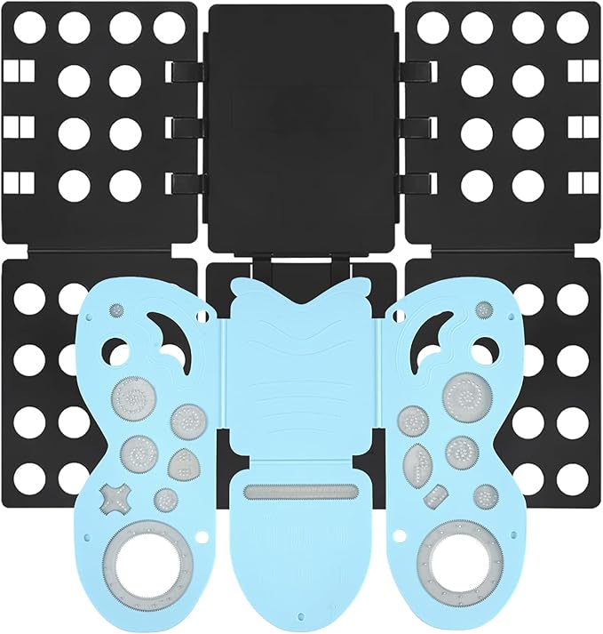 BoxLegend Shirt Folding Board Shirt Folder Durable Plastic with Drawing Aid Art Design Ruler for Adults and Kids(Black &Blue)