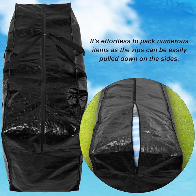 8 Pcs 66 Gallon Extra Large Moving Bags Heavy Duty Storage Bag with Strong Zipper Handle Foldable XXL Jumbo Storage Tote Packing Moving Box for College Dorm Travel Cloth Duffle (Black)