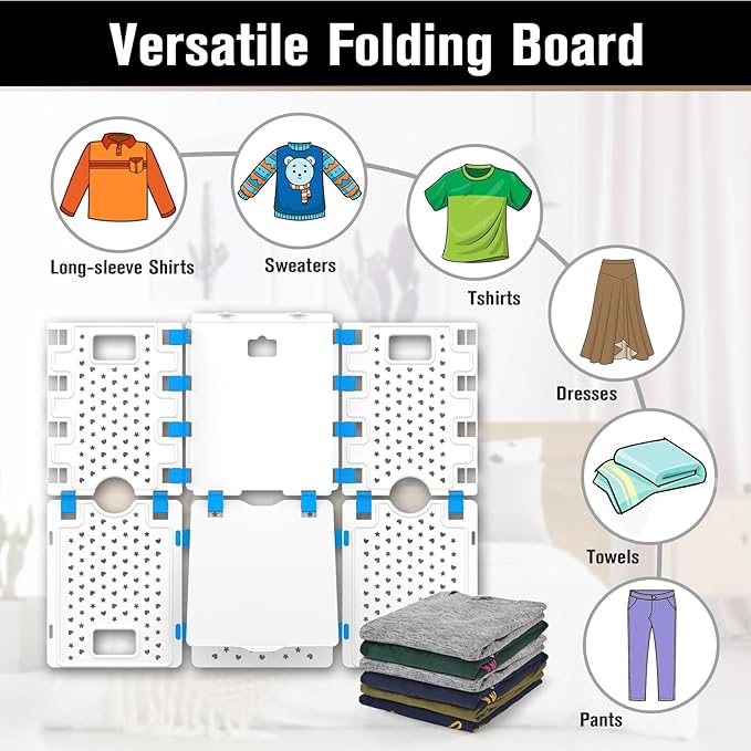 BoxLegend V4 Shirt Folding Board Enlarged and Widened Shirt Folder Folding Adults Laundry Tool Clothes Folder Laundry folders Folding Boards for tshirt, Sweater, Pants, Dresses, White