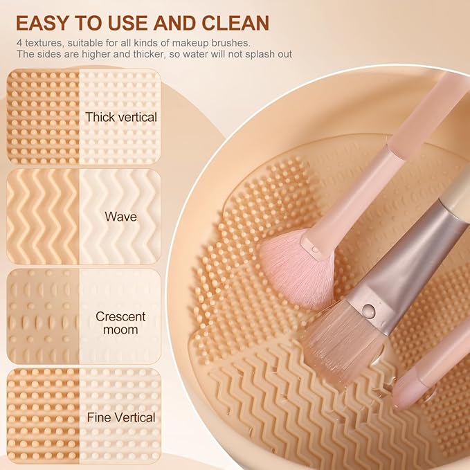 Multifunctional Silicone Makeup Brush Cleaning Bowl with Drying Holder - 3 in 1 Portable Cosmetic Brush Washing Tool and Sponge Cleaner for Efficient Maintenance