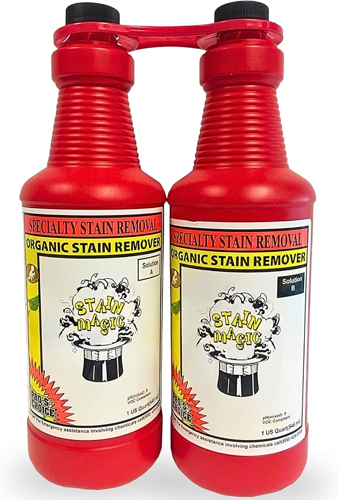 Pro’s Choice Stain Magic, Professional Grade Upholstery & Carpet Stain Remover for Clothes Laundry & Tough Organic Stains, Effective Fabric Spot Cleaner for Red Wine, Coffee, Tea, Pet Stains & More
