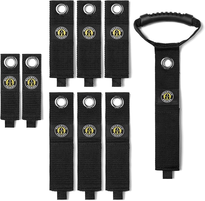 Spartan Power Heavy Duty Storage Straps Assorted 9 Pack, Various Sizes for Garage Organization and Cable or Hose Storage
