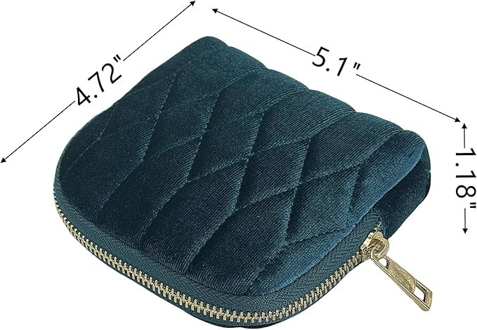 Small Travel Jewelry Case - Jewelry Travel Organizer Bag with for Bracelets, Necklaces, Bangles, Jewelry Organizer Storage Bag Gift for Women Girls,5.1x4.72x1.18 IN- RJB001-Blue
