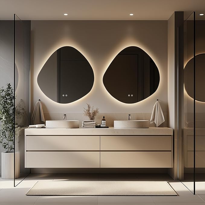 WallBeyond LED Bathroom Mirror with Lights, 30 x 30 Inch Led Bathroom Vanity Mirror for Wall, Anti Fog Mirror for Bathroom, 3 Colors and Dimmable Light, Horizontal/Vertical