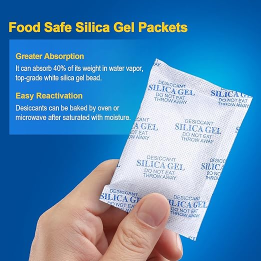 Moisture Absorbers, Premium Transparent Desiccant for Storage, Silica Gel Desiccant Packets (20G, 45)