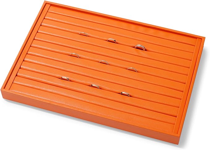 Leather Ring Earrings Trays Jewelery Tray Ring Earrings Organizer Tray For Rings, Earrings, Coins, Brooches Organizer (Orange)