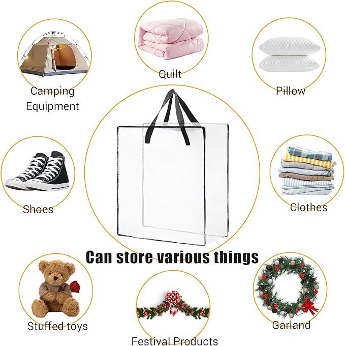 Wreath Storage Bag 4-Pack, 26 Inches 95 L Wreath Storage Container for Home Storage, Storage Bag for Spring Summer Christmas Wreath Decorations or Clothing Blanket Comforters Bed Sheets Pillows