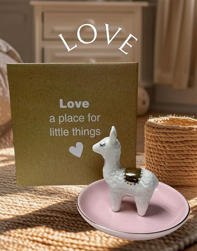 ROSA&ROSE Cat Ring Holder Trinket Tray Ceramic Jewelry Dish Porcelain Ring Organizer Gift for Women, Girlfriend or Valentine's Day (Multi)
