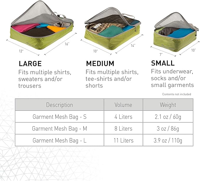 Sea to Summit Travelling Light Garment Mesh Bag Packing Organizer, Small, Pacific Blue