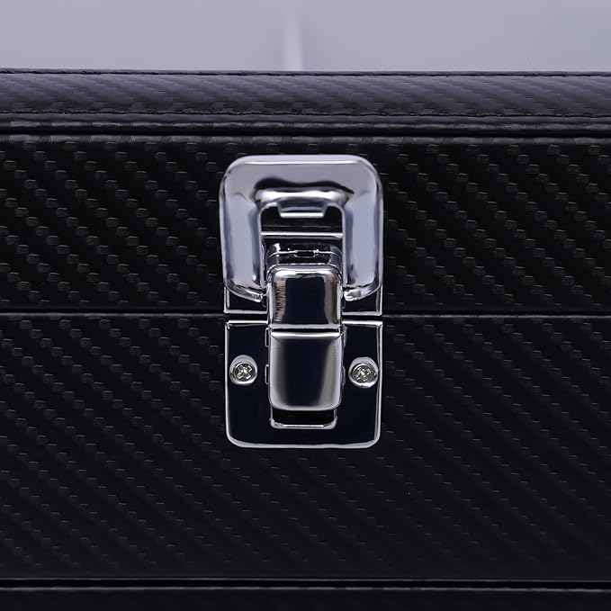 Sunglasses Organizer, Sunglasses Storage Organizer, Eyeglasses Storage Glass Top Lockable Case Organizer Eyeglasses Display Box for Women Men (Black)