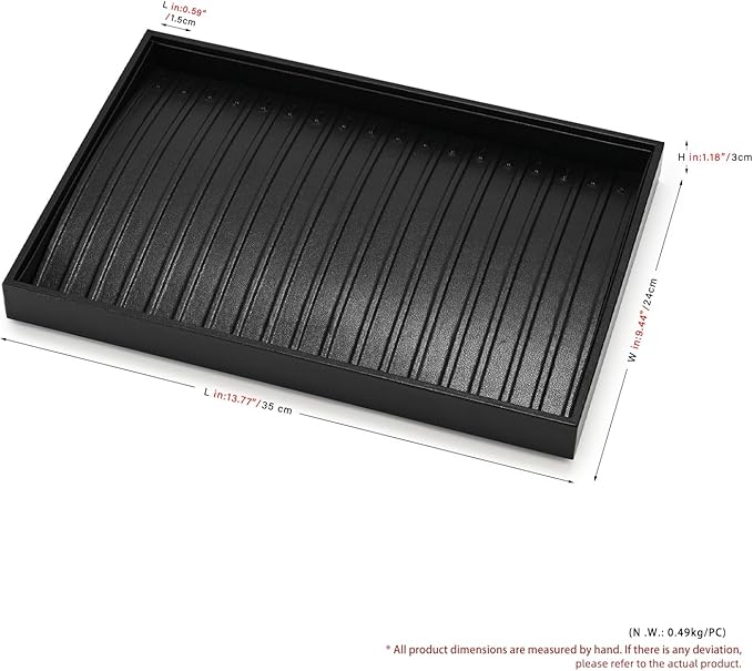 Leather Necklace Tray Jewelry Tray Necklace Holder Organizer Jewelry Drawer Organizer (Black)